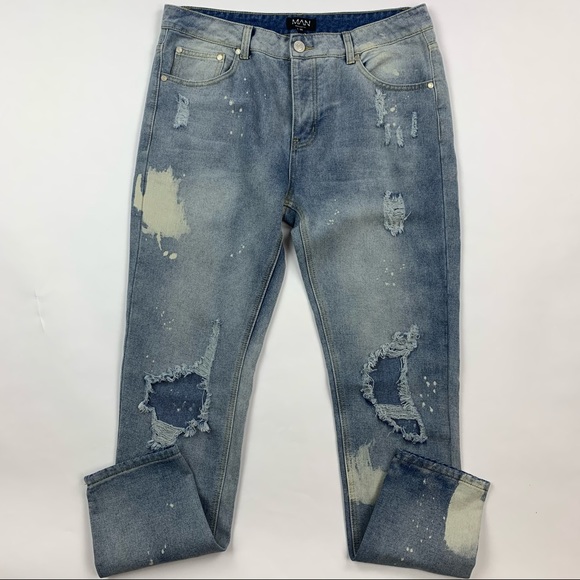 Boohoo Other - Boohoo MAN Bleached Distressed Jeans Sz 34x32